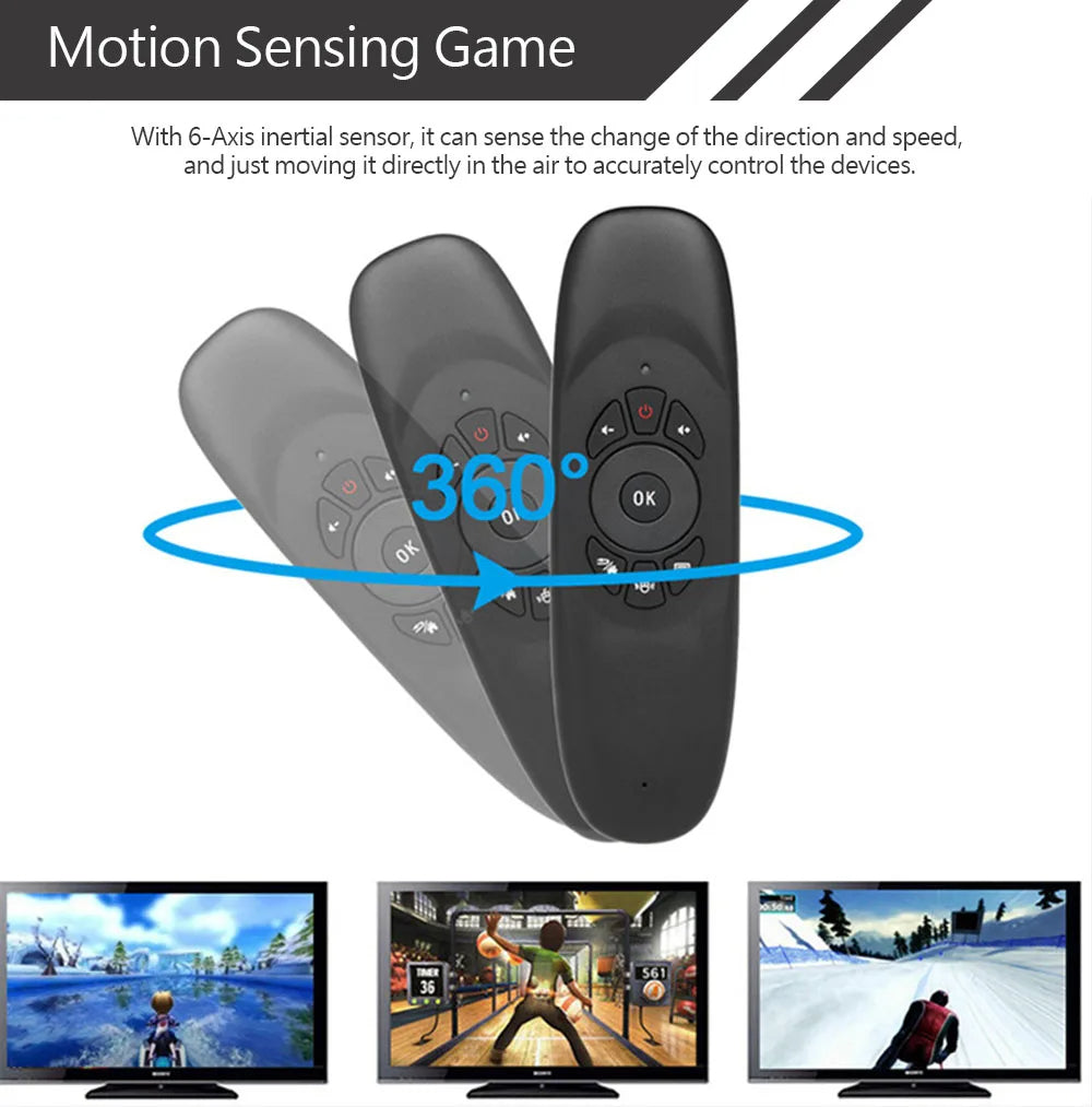 C120 RGB Backlight Fly Air Mouse Gyro Sensor Wireless 2.4G RF Keyboard Remote Control For Android Smart TV Box