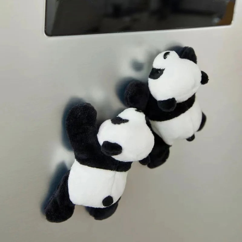 Creative Home Products Cute Plush Panda Doll Magnetic Refrigerator Sticker Gift Sticker Household Decoration Convenient Magnetic