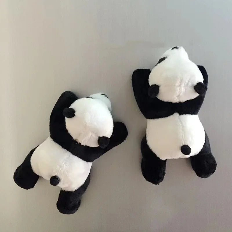 Creative Home Products Cute Plush Panda Doll Magnetic Refrigerator Sticker Gift Sticker Household Decoration Convenient Magnetic