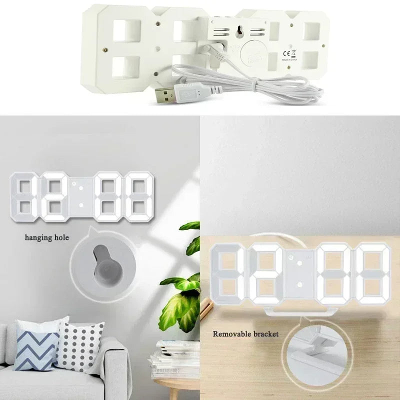 Digital Wall Clock Desk Watches Electronic Alarm Modern Home Decoration for Bedroom