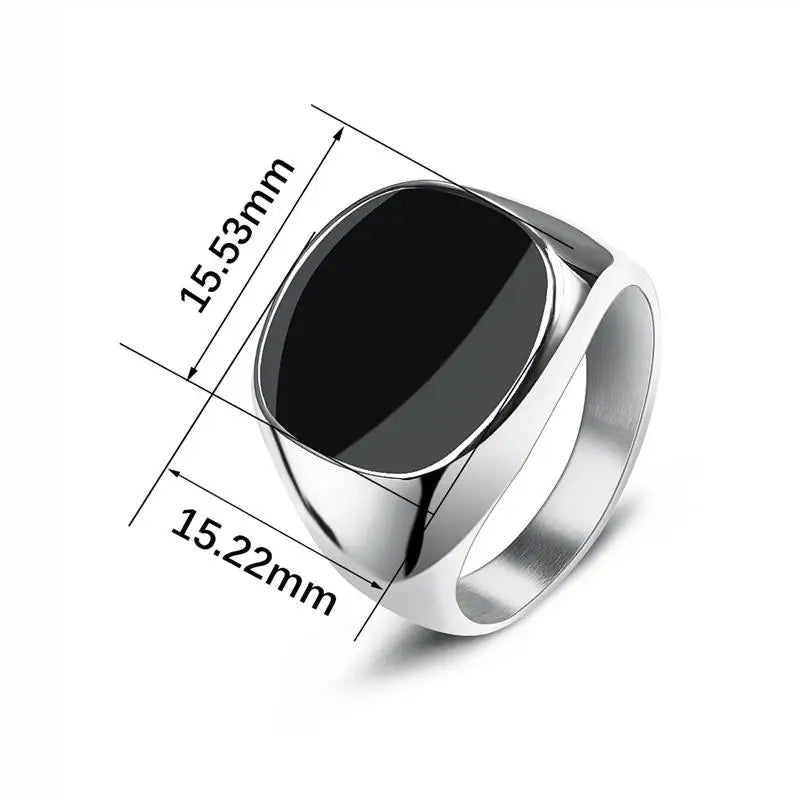 Jiayiqi Men's Ring Punk Rock Smooth 316L Stainless Steel