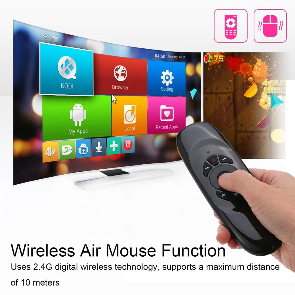 C120 RGB Backlight Fly Air Mouse Gyro Sensor Wireless 2.4G RF Keyboard Remote Control For Android Smart TV Box