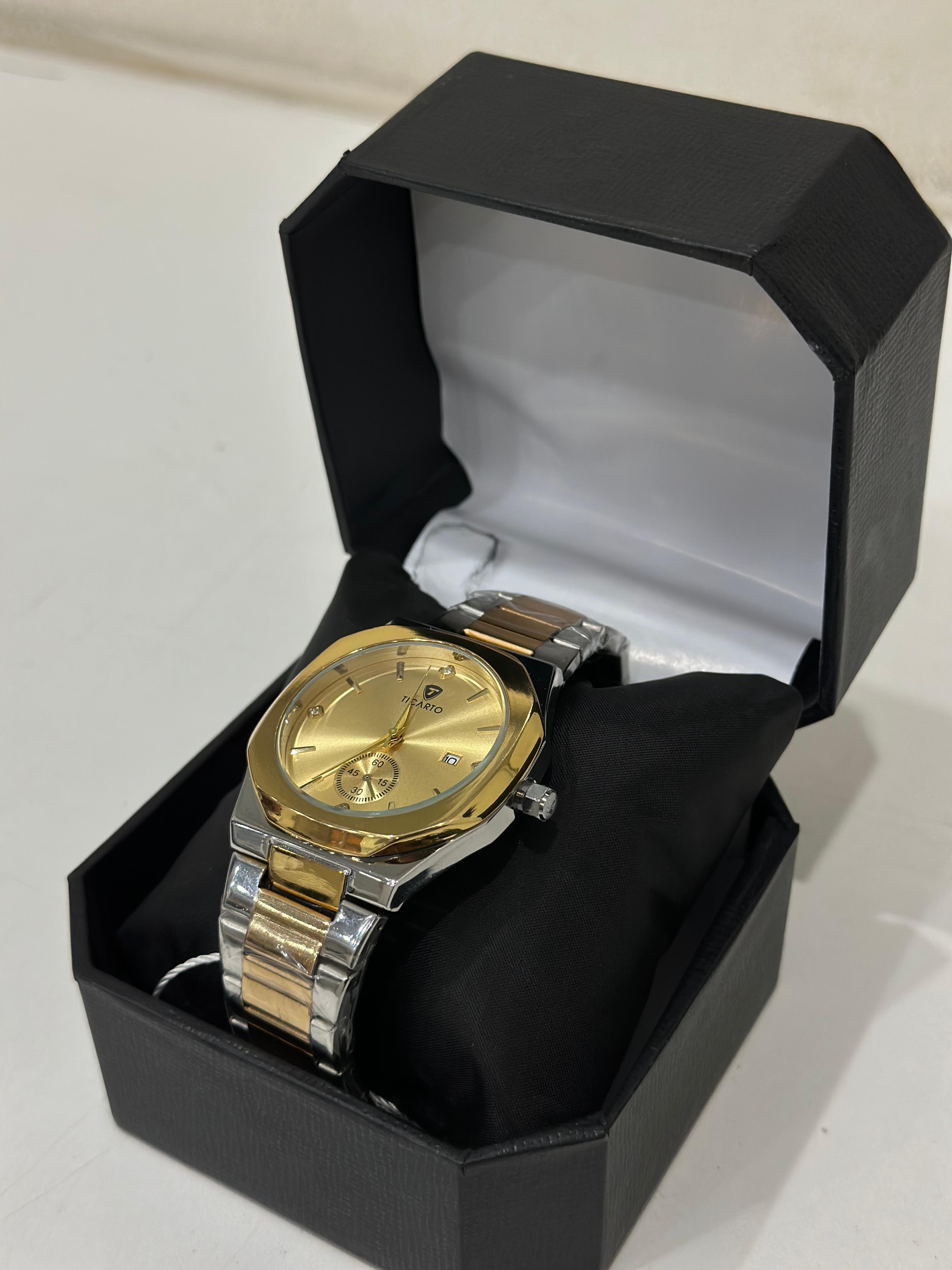 Perimium  Two Tone Gold Dial Watch